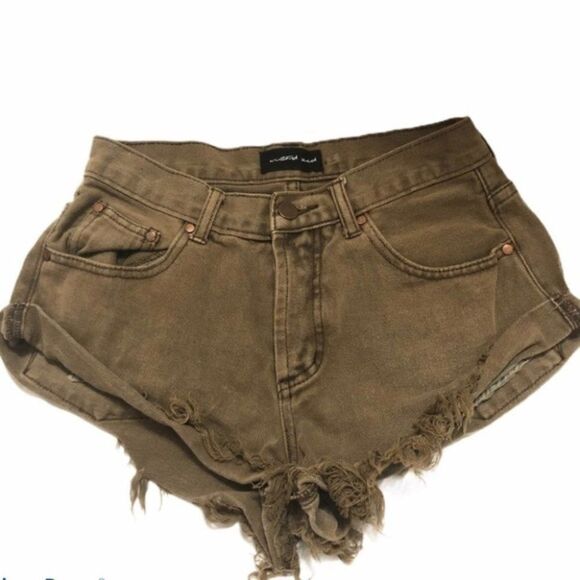Mustard Seed Distressed High Rise Button Fly Short